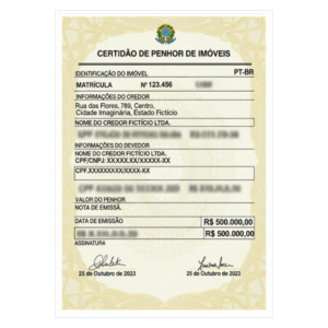 Certidão de Penhor
