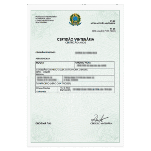 Certidão Vintenária