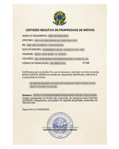 certidão negativa de propriedade